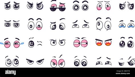 Cartoon Eyes Comic Lustige Ausdruck Augen Mit Verschiedenen Emotionen