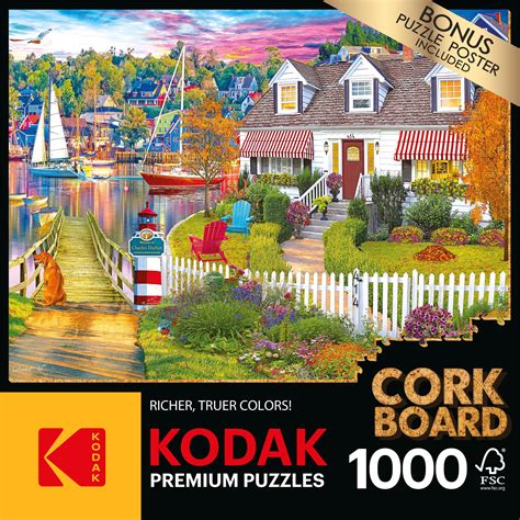 RoseArt Kodak Premium 1000 Piece Charles Harbor Cork Adult Jigsaw