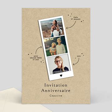 Invitation Anniversaire Timeline Kraft Popcarte