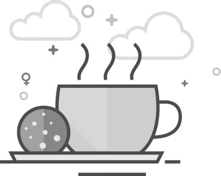 Flat Grayscale Icon Chocolate Drink Grayscale Simple Gray Vector