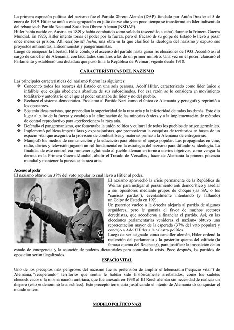 El Nazismo Alem N Caracteristicas Y Acciones Docx