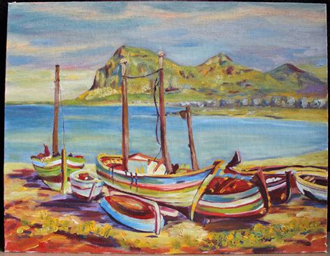 Boats Oil Painting 11x14 - Etsy