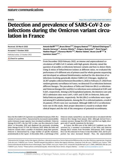 PDF Detection And Prevalence Of SARS CoV 2 Co Infections During The