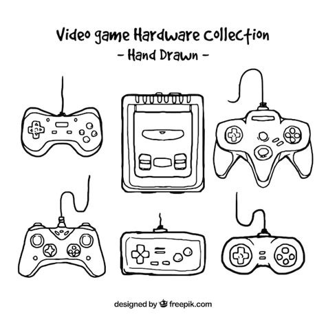 Colecci N De Videojuegos Dibujados A Mano Vector Gratis