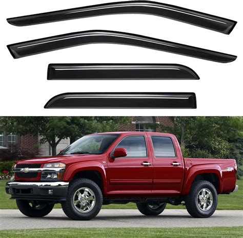 YQAUTEC Viseras De Ventana Protector De Lluvia Para Chevy Colorado 2004