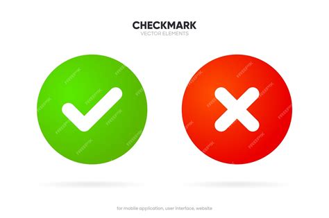 Premium Vector 3d Yes Or No Icon Green Tick Symbol And Red Cross Sign