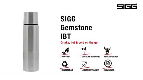 SIGG Thermosflasche Gemstone IBT Obsidian 1 1L schwarz Ø 87mm