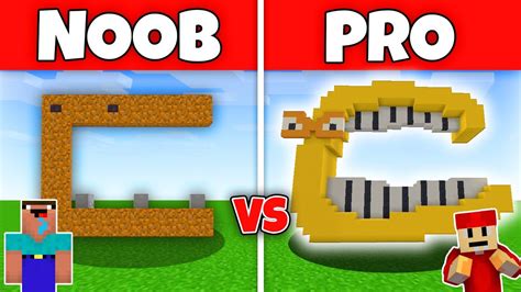 Noob Vs Pro Minecraft Alphabet Lore Build Challenge Letter C Youtube