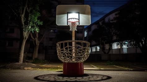 Basketball Hoop The Lighting Of A Under Street Lamp Backgrounds | PSD ...