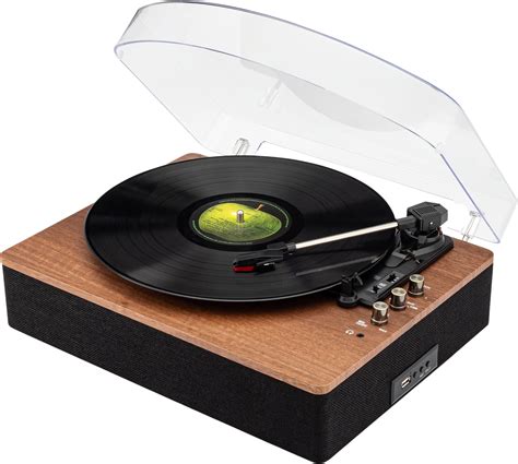 Soundbeast Retro Wooden Turntable With 3 Speed Vinyl Record