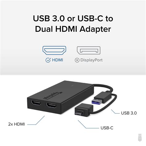 Plugable Usb C Or Usb 30 To Dual Hdmi Adapter Plugable Technologies