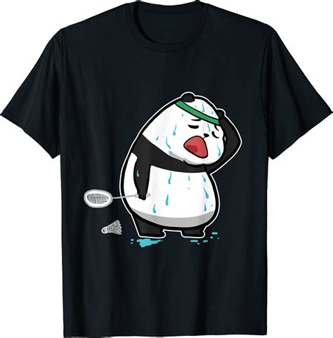 funny tired panda playing badminton t shirt men - Buy t-shirt designs