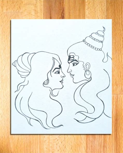 Shiv Parvati Drawing Easy Step By Step How To Draw Shiv Parvati