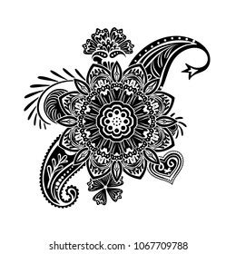 Henna Tattoo Flower Template Mehndi Style Stock Illustration