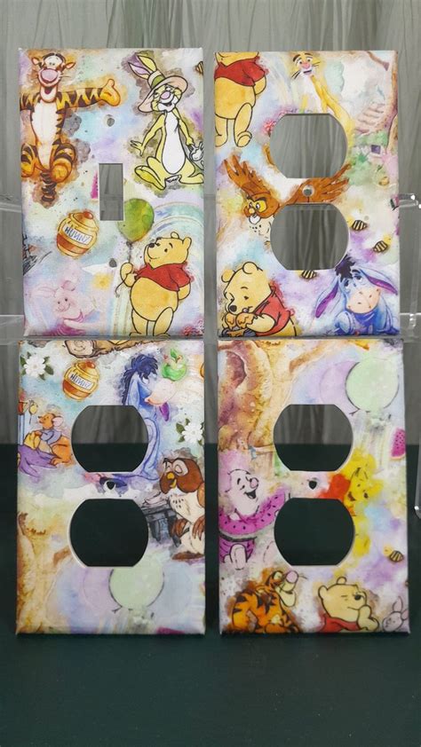 Set Of Winnie The Pooh Light Switch Plates Pooh Nursery Outlet Covers