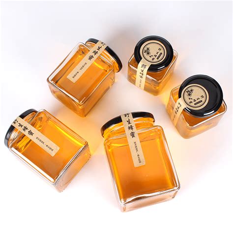 280ml 500ml Empty Square Honey Jar Glass Frascos De Vidrio Jam Jelly Glass Mason Jar Amber Glass