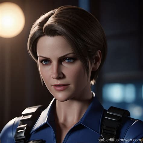 Jill Valentine From Resident Evil In Cartoon Style Stable Diffusion