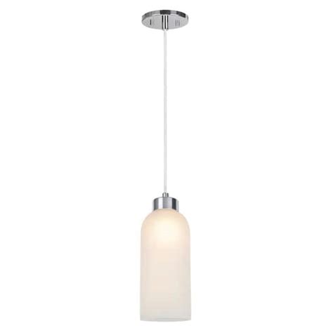 Aspen Creative Corporation 1 Light Chrome Mini Pendant With Frosted Glass Shade 61042 The Home