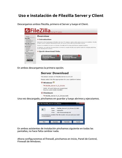 Uso E Instalaci N Filezilla Server Y Client