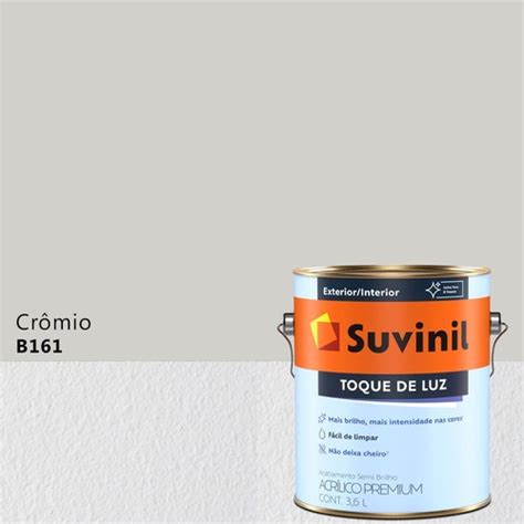 Tinta Acrílico Semi Brilho Toque de Luz Crômio Suvinil 3 2 litros