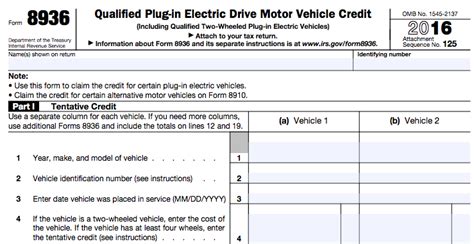 IRS form 8936 Plug-in Electric Drive Motor Vehicle Credit | EVAdoption