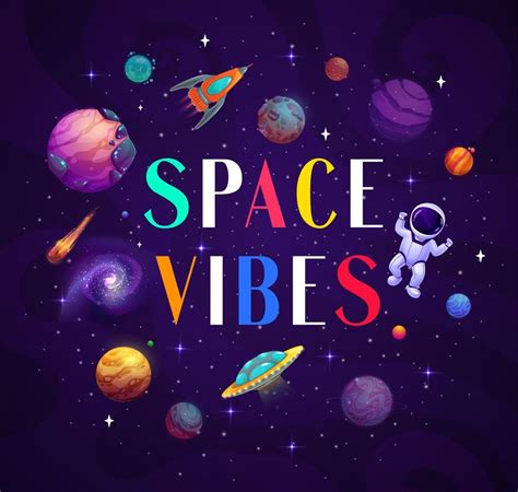 Cartoon kids space banner, space vibes background 21519581 Vector Art ...