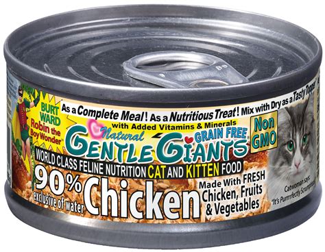 Free Shipping 24 Pack Gentle Giants 90 Chicken Wet Cat Food 3 Oz