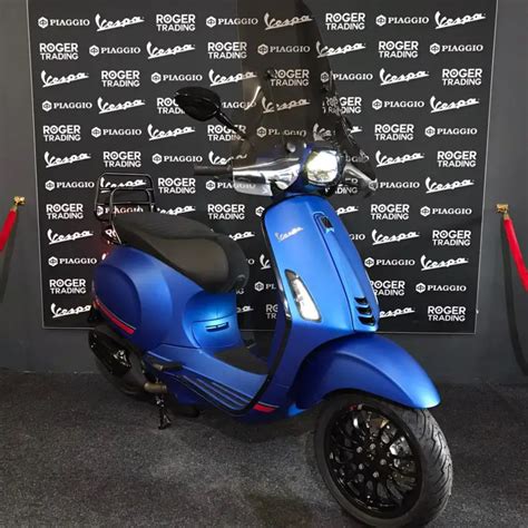 Custom Vespa Sprint S T V Iget Euro Mustache Matte Blue