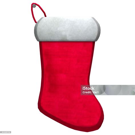 3d Rendering Christmas Stocking On White Stock Photo Download Image