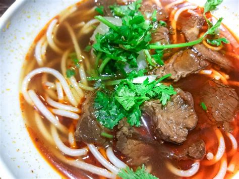 Spicy beef noodles stock image. Image of soup, homemade - 155419057