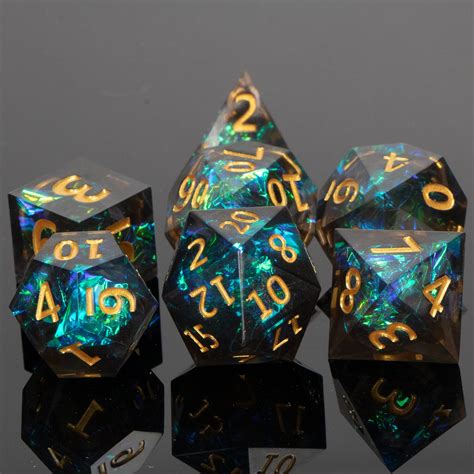 Resin Dice Dnd Dice Set Rpg D20 Polyhedral Dice Set Etsy