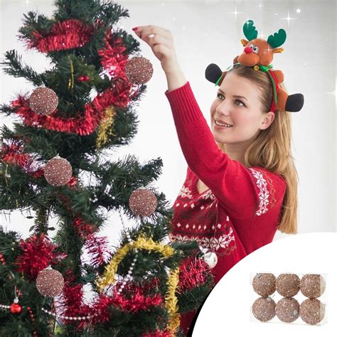 FAMTKT 3 14 Christmas Ball Ornaments 6 Pcs Christmas Tree Decorations