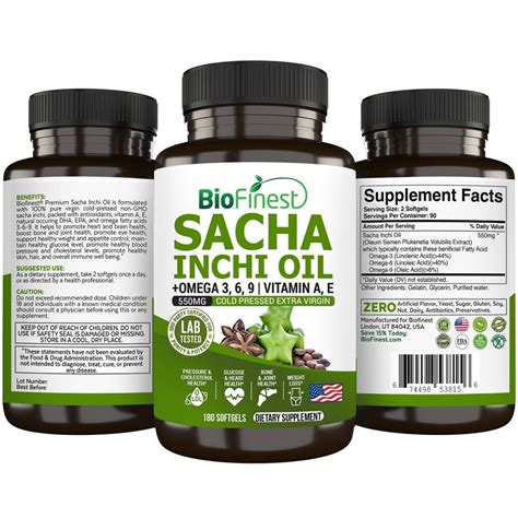 BioFinest Sacha Inchi Oil 550mg Omega 369 Health Nutrition Health