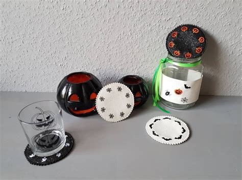 Stickdatei Untersetzer Set Halloween