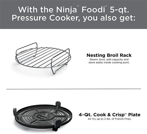 Ninja Foodi 9 In 1 Pressure Cooker And Air Fryer With Nesting Broil Rack 5 Quart Stainless