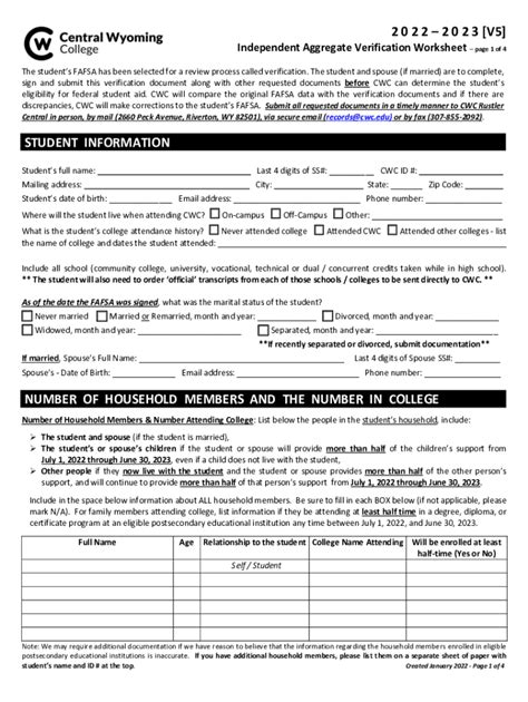 Fillable Online Independent Aggregate Verification Worksheet