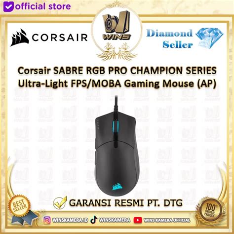 Corsair SABRE RGB PRO CHAMPION Ultra Light FPS/MOBA Gaming Mouse - Wins ...