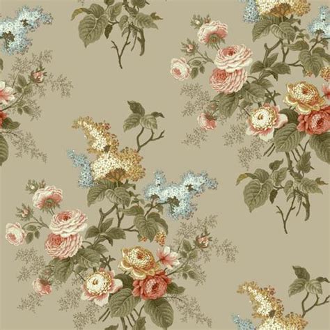 York Wallcoverings Waverly Cottage 56 Sq Ft Taupe Paper Floral