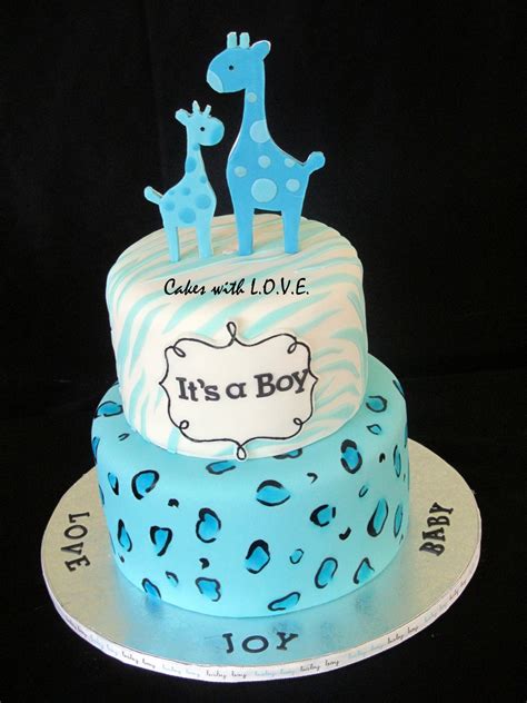 Blue Giraffe Baby Shower Cakecentral