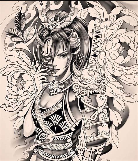 Pin By Cory Ballinger On Female Samurai Art Geisha Tattoo Design