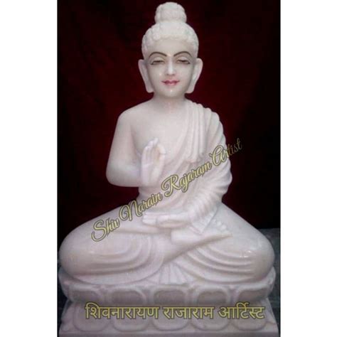 Handmade White Sitting Marble Buddha Statue At Rs 40000 In Jaipur Id