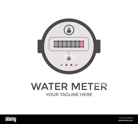 Water Meter Sanitary Equipment Logo Design Cold Water Counter Vector