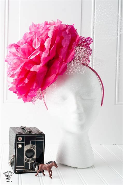 Diy Paper Flower Fascinator Great For A Derby Party Polka Dot Chair