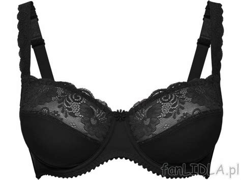 Biustonosz z koronką czarny fiszbiny Esmara Lingerie Bielizna fanLIDLA pl