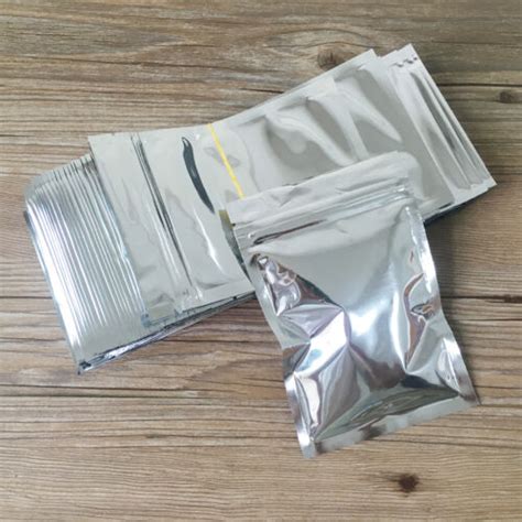 Silver Seal Aluminum Foil Mylar Flat Bags Reclosable Pouches Retail