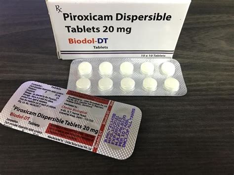 Chemo Biological Piroxicam Dispersible Tablets 20mg Packaging Type Box