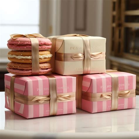 Premium AI Image A Stack Of Boxes With The Word Quot Macaron Quot On Them