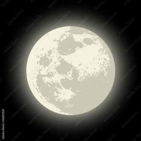 Vector Full Moon Stock Vector Adobe Stock