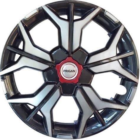 PRIGAN 13 Inch Black Silver Wheel Cover Available In 12 13 14 15 16 17