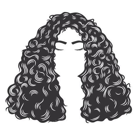 Curly Hair Girl Silhouette